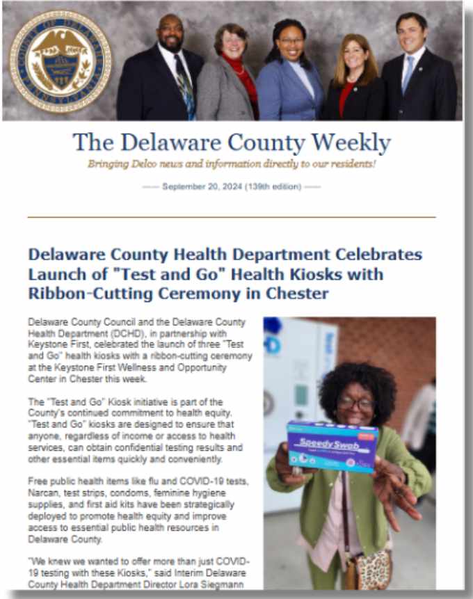 Screenshot of the 9/20/24 newsletter