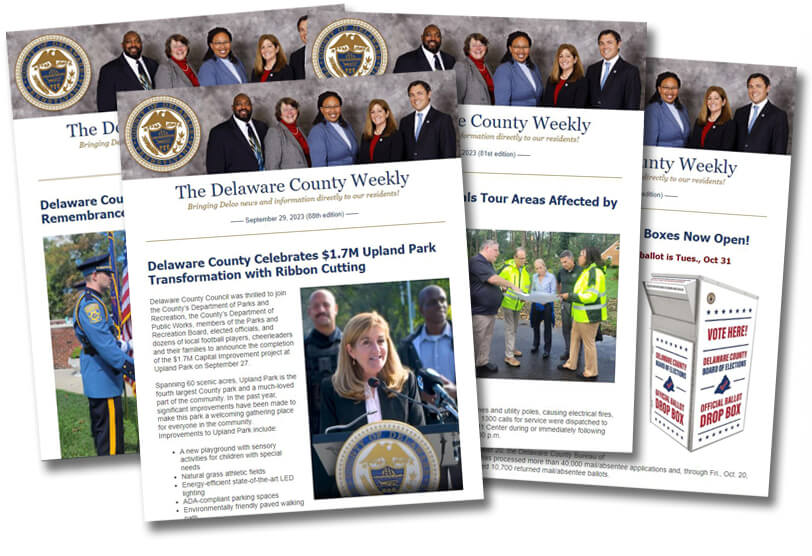 Screenshots of past newsletters